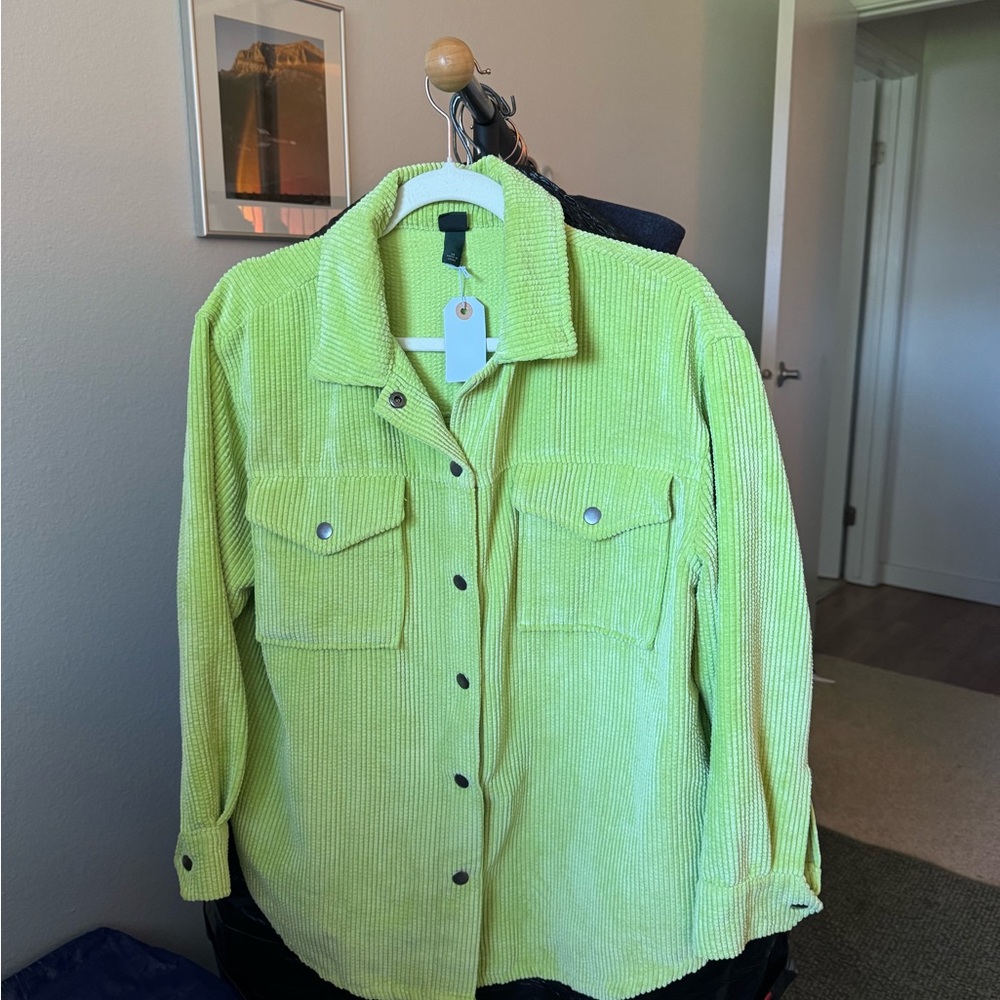 wild fable Neon Lime Corduroy Utility Jacket